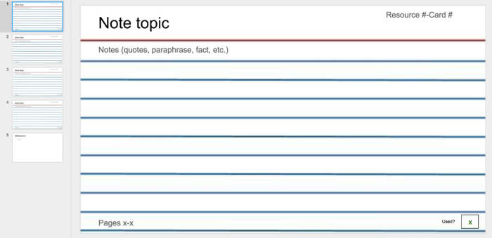 notecard template for google docs