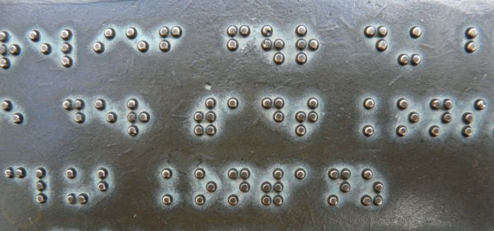 Picture of Braille writing.